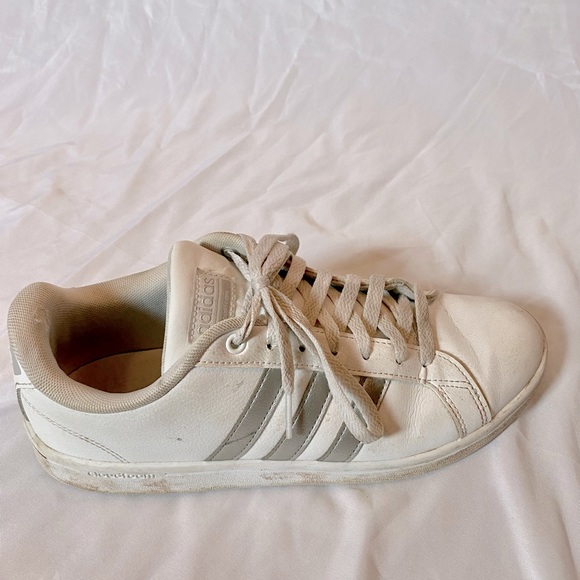 adidas Shoes Adidas White Tennis Shoes With Gray Stripes Poshmark